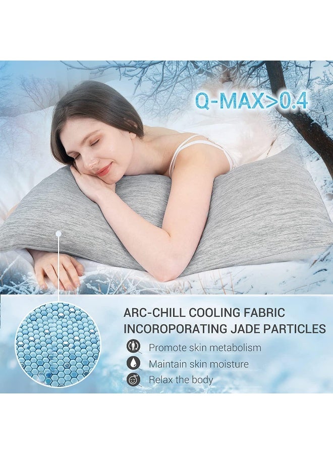 Marchpower Cooling Pillow Cases for Hot Sleepers, Japanese Arc Chill Cooling Pillow Cases Zipper, Cool Pillow Cases King Pillowcase Breathable Skin-Friendly Design Cooling Pillow Case(20X36in)-Gray - Image 3
